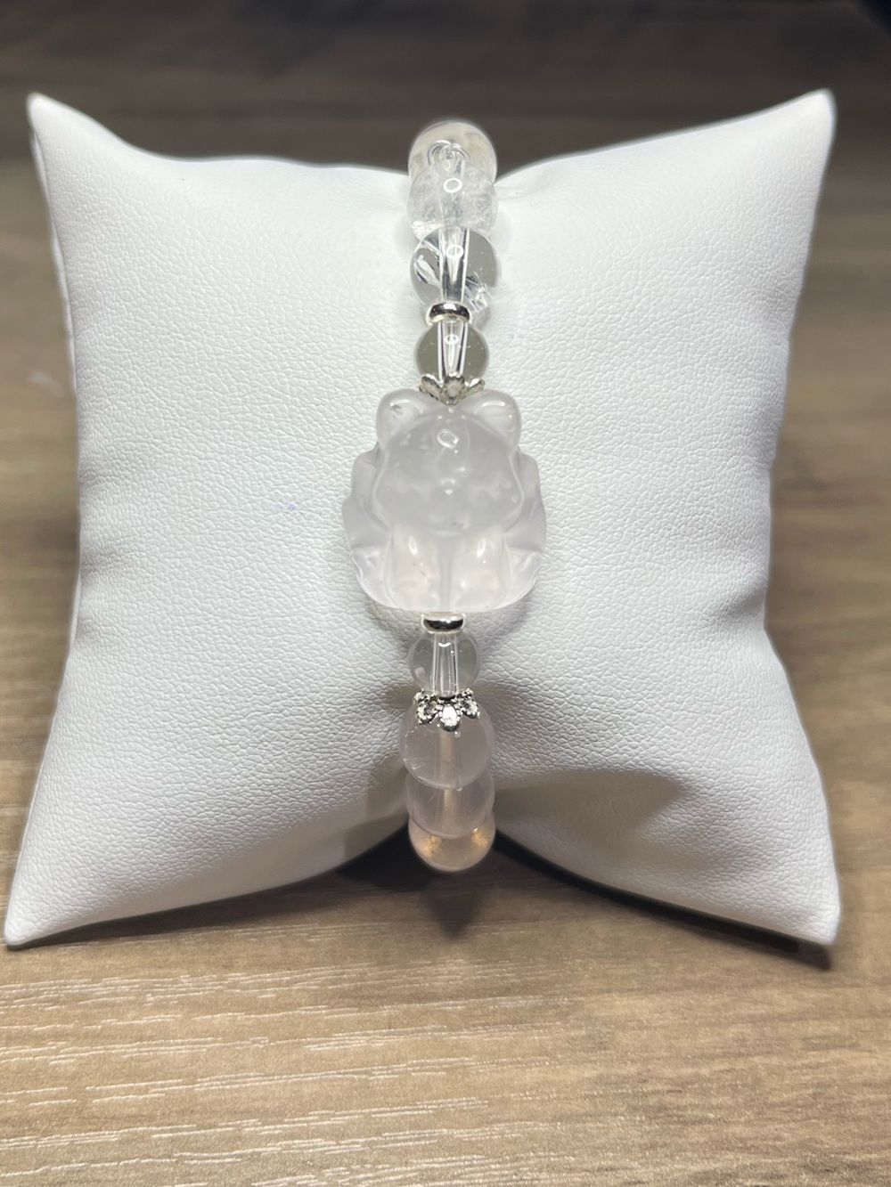 Rose Quartz Nine-Tailed Fox Bracelet | Rose Quartz & Clear Quartz Gemstone